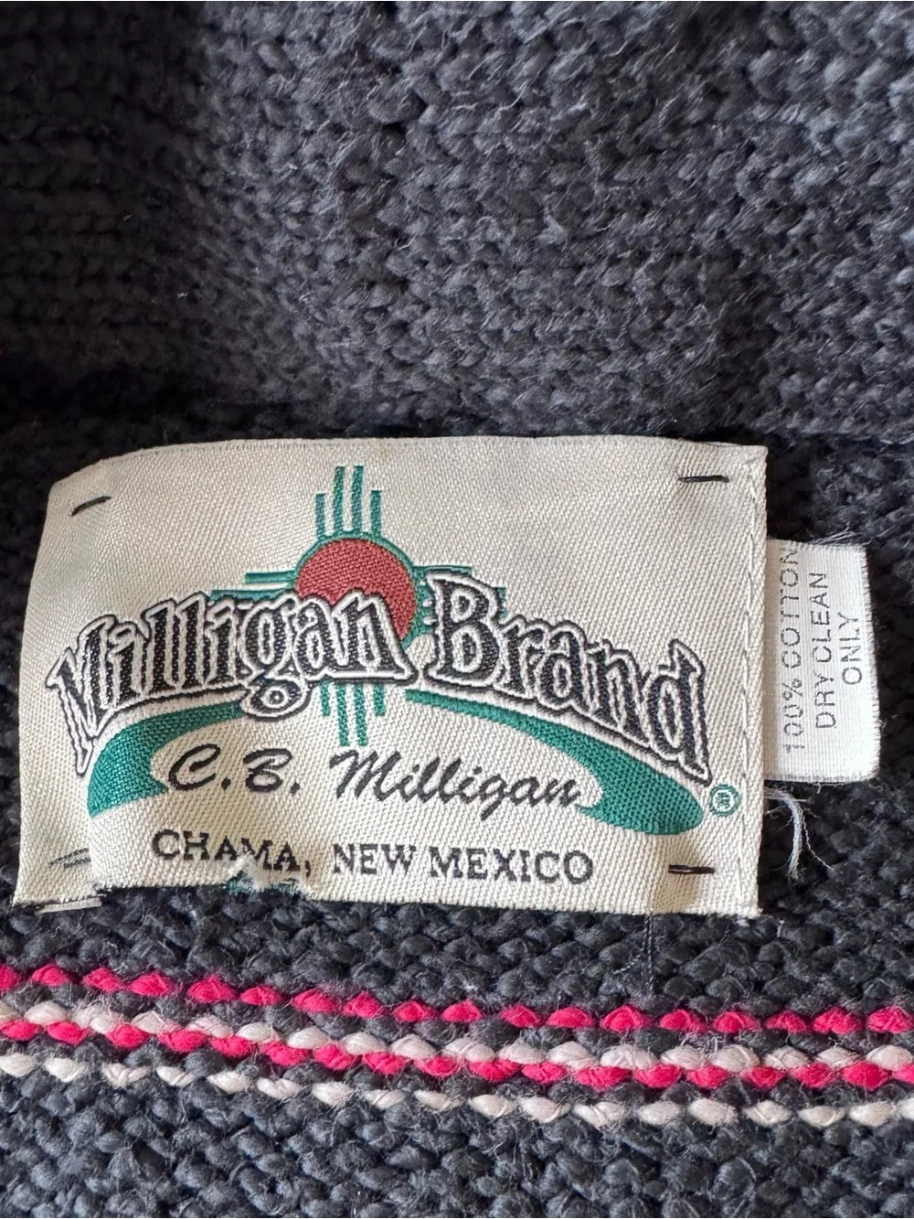 VTG C.B. Milligan Southwestern Knit Sweater Vest Large
